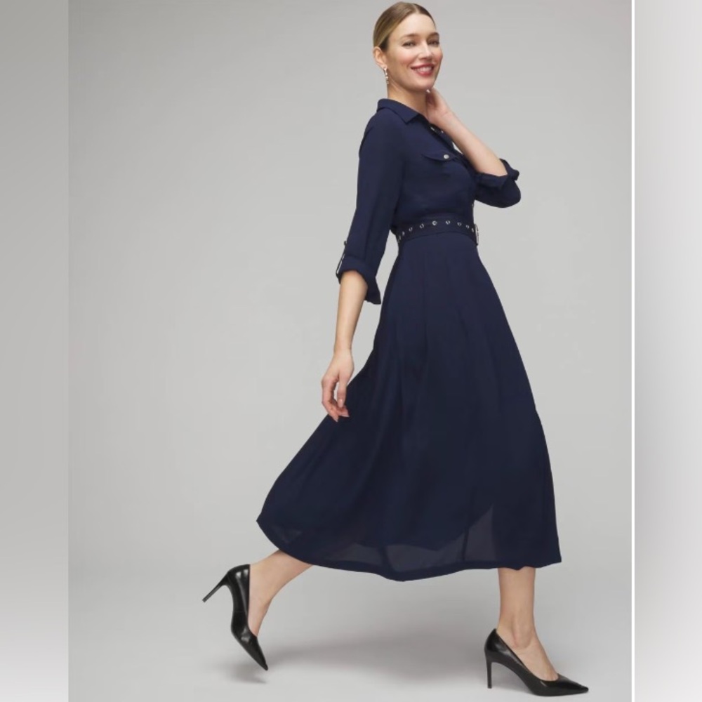 LIKE NEW WHBM Long Sleeve Utility Dress